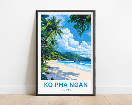 Ko Pha Ngan Travel Poster - Thailand Tropical Beach