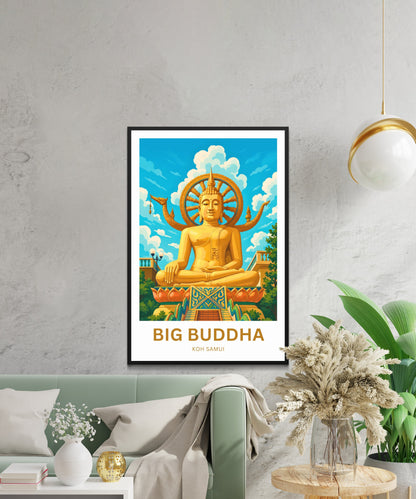 Big Buddha Travel Poster - Stunning view of Iconic Temple in Thailand