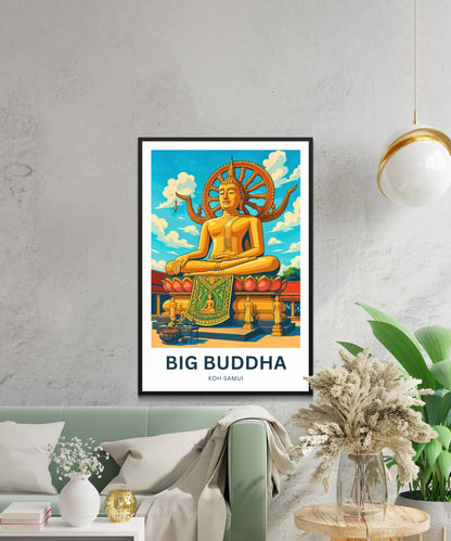 Big Buddha Travel Poster - Captivating Traditional Temple