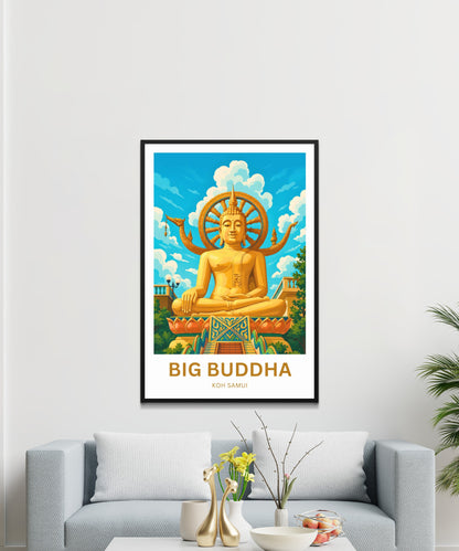 Big Buddha Travel Poster - Stunning view of Iconic Temple in Thailand