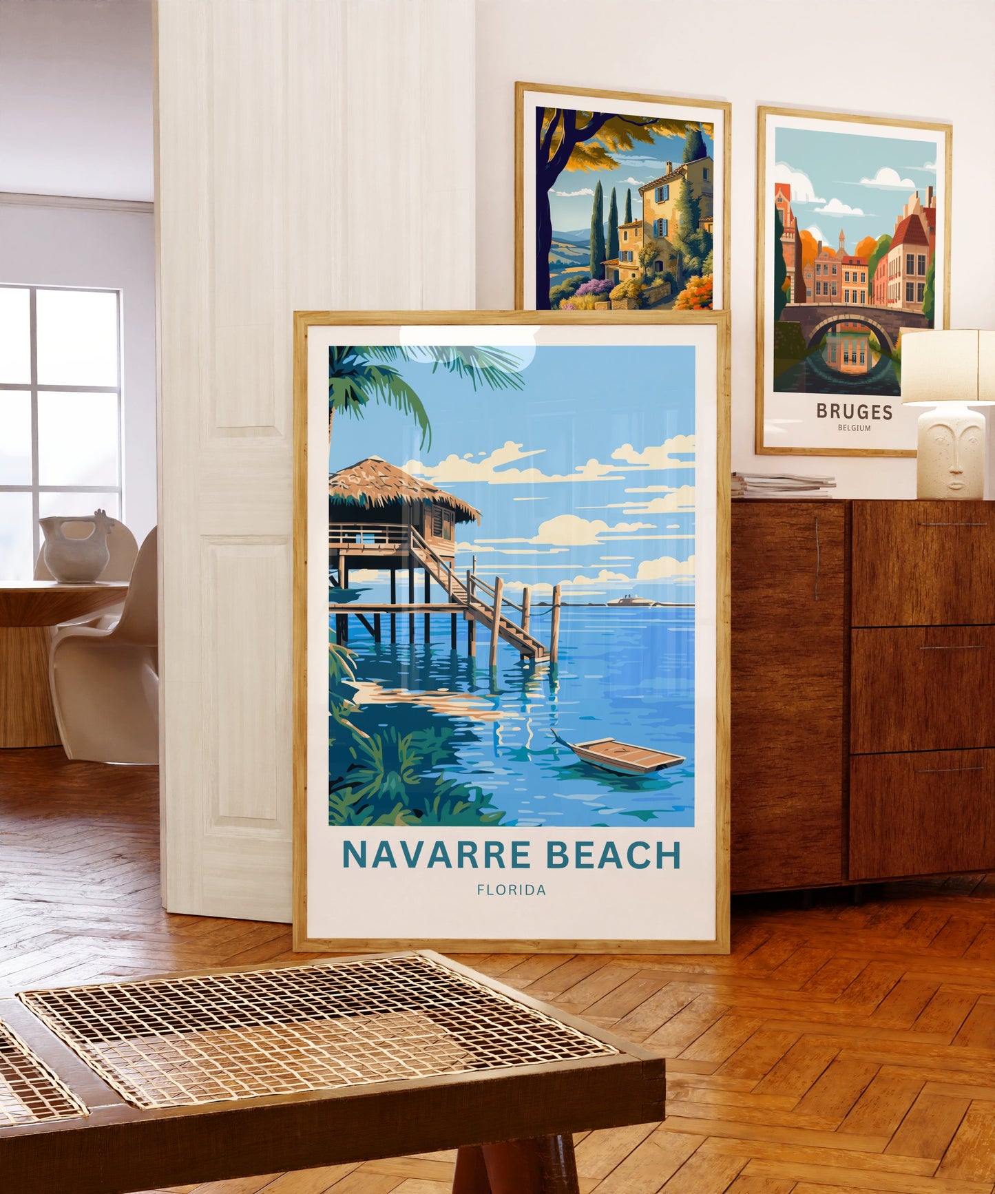 Navarre Beach Travel Poster - Serene Waters