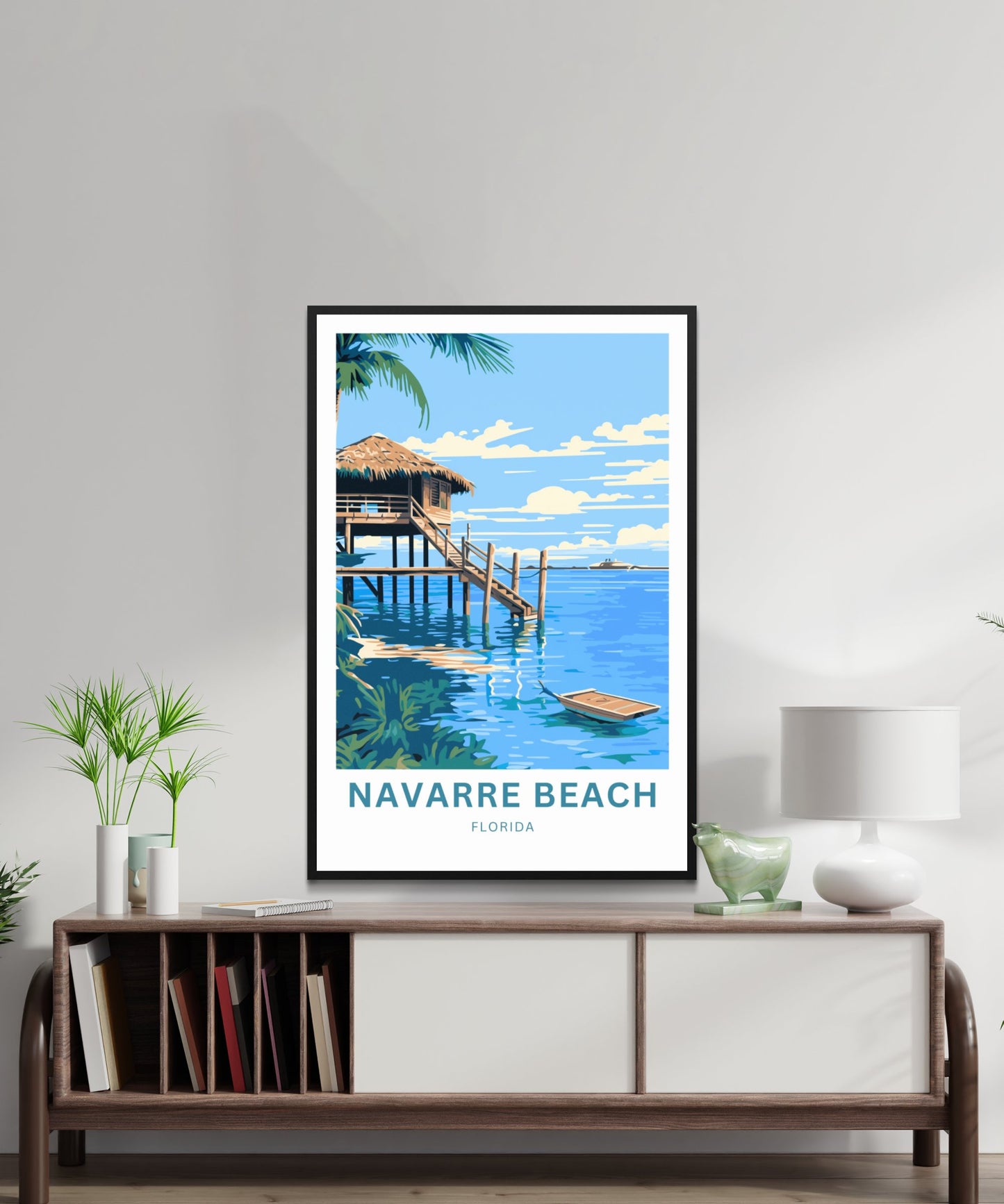 Navarre Beach Travel Poster - Serene Waters