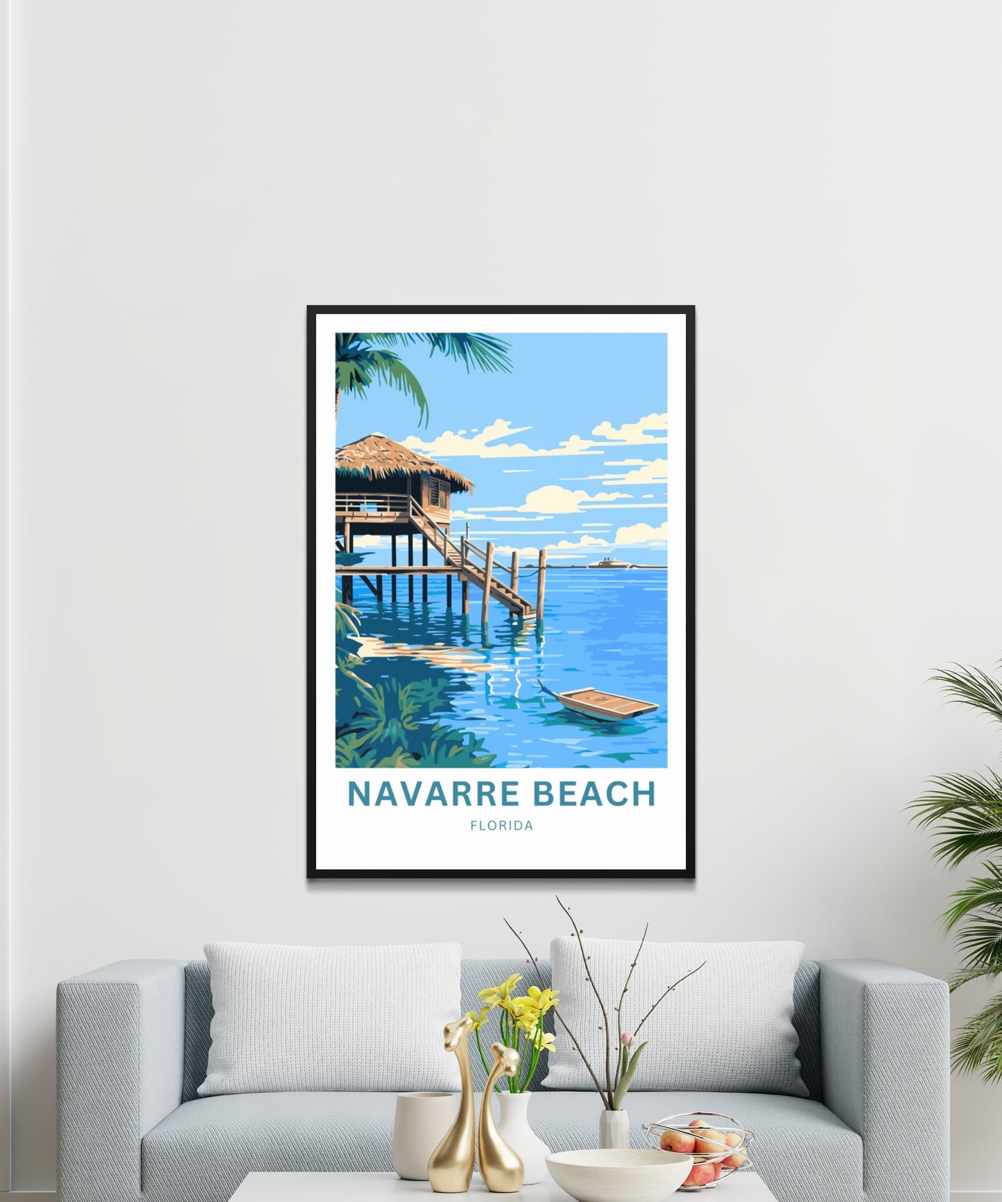 Navarre Beach Travel Poster - Serene Waters