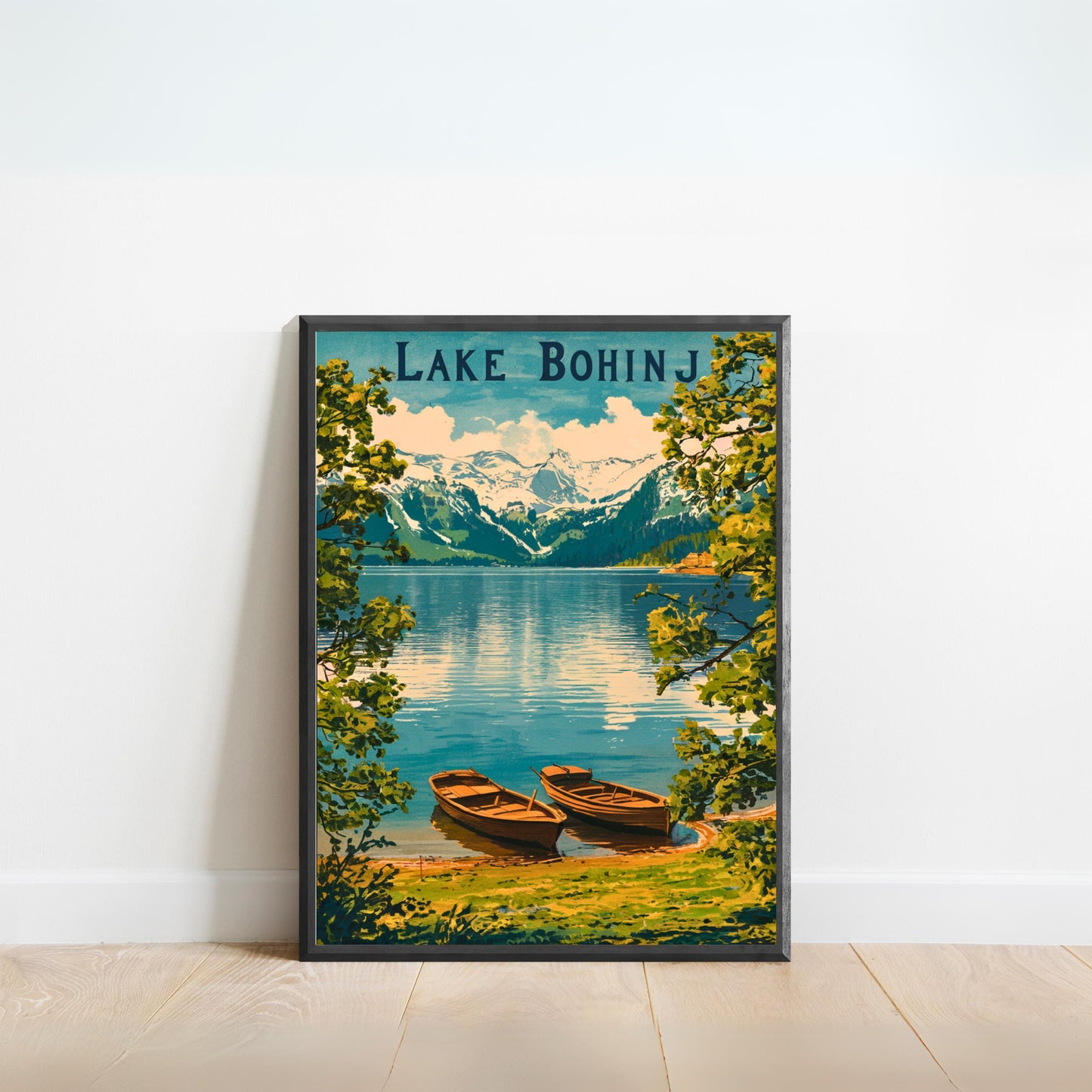 Lake Bohinj Vintage Travel Poster - Slovenian Gem