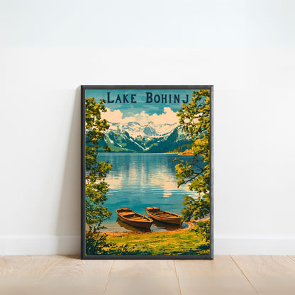 Lake Bohinj Vintage Travel Poster - Slovenian Gem