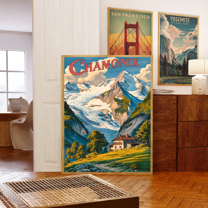 Chamonix Vintage Travel Poster - Mountain Serenity