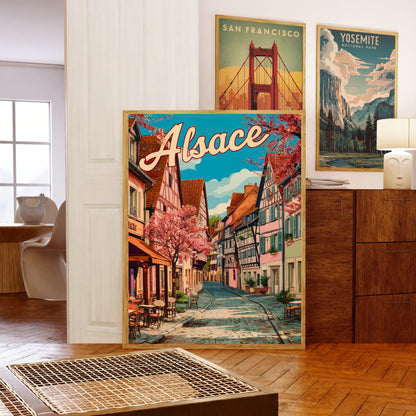 Alsace Vintage Travel Poster