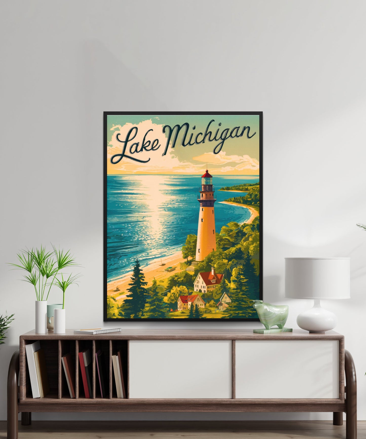 Lake Michigan Vintage Travel Poster