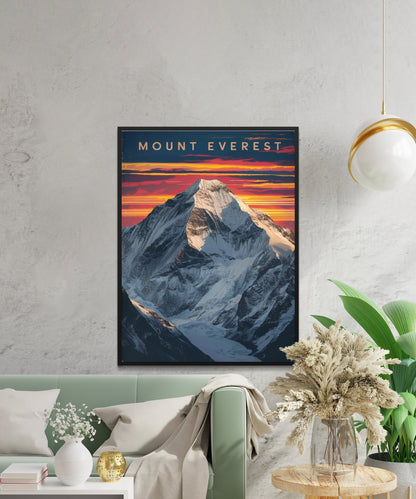 Mount Everest Vintage Travel Poster - Snow-Capped Wonder