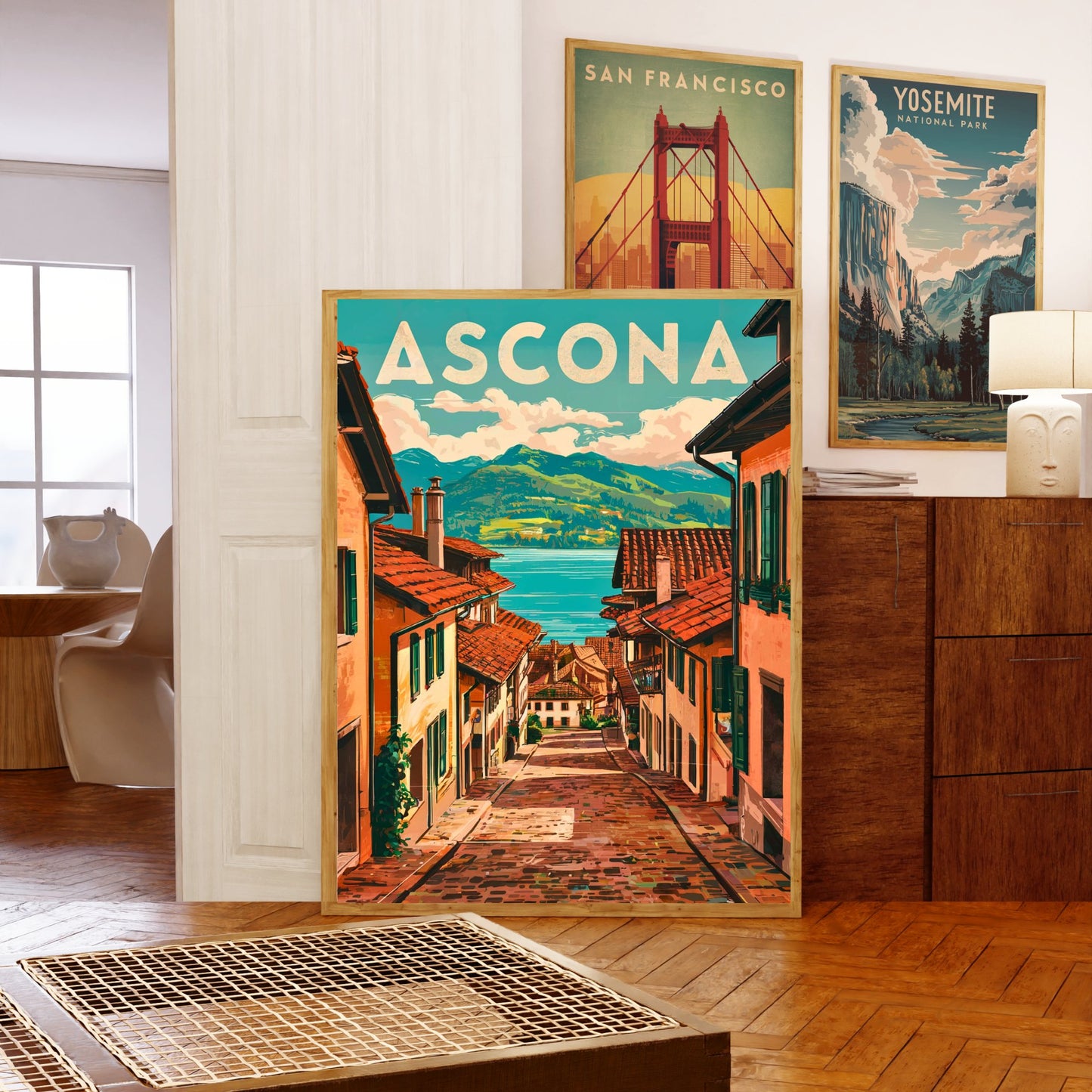 Ascona Vintage Travel Poster - Sun, Serenity, and Scenic Charm