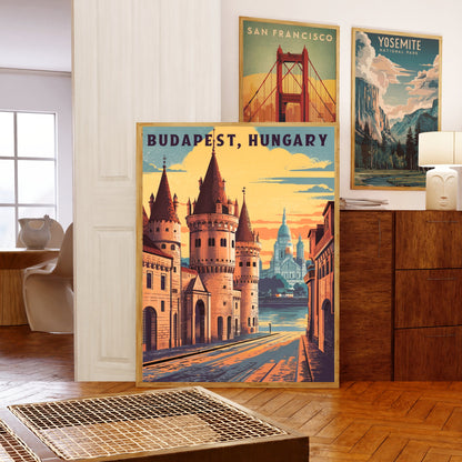 Budapest Vintage Travel Poster -Timeless Danube Splendor