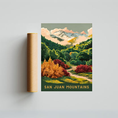 San Juan Mountains Vintage Travel Poster