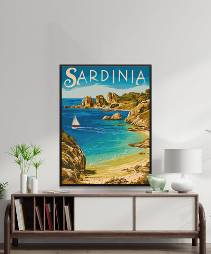 Sardinia Vintage Travel Poster