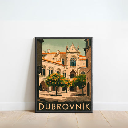 Dubrovnik Vintage Travel Poster - Timeless Adriatic Gem