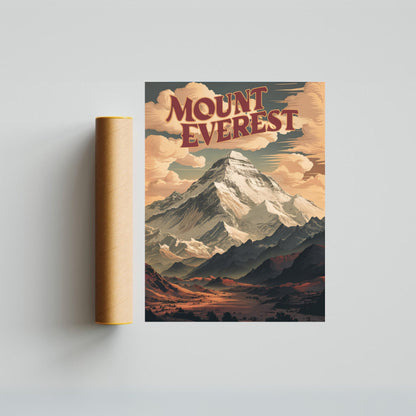 Mount Everest Vintage Travel Poster- Summit Serenity