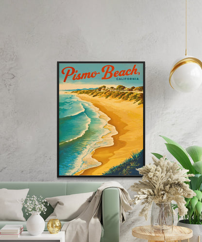 Pismo Beach Vintage Travel Poster