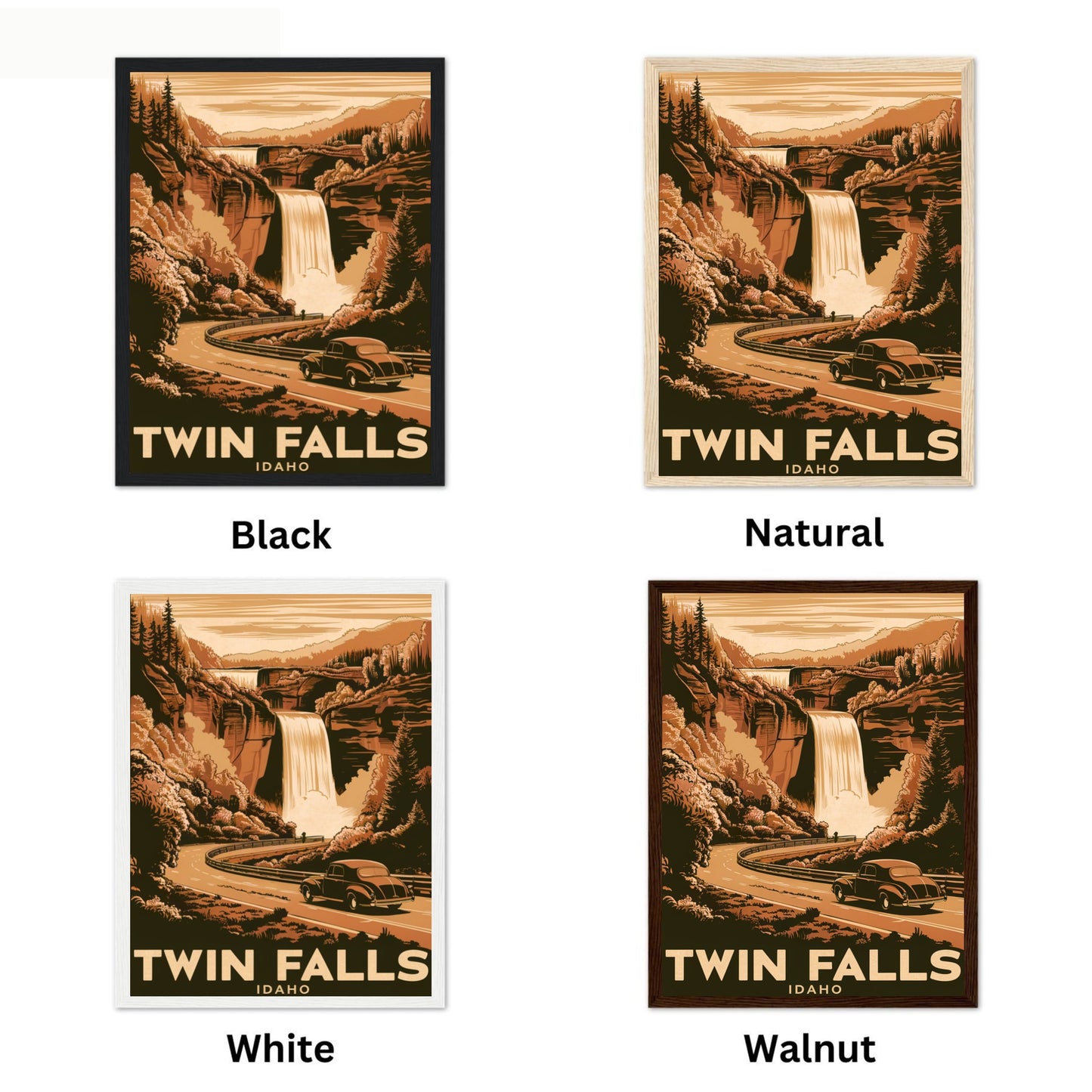 Twin Falls Vintage Travel Poster