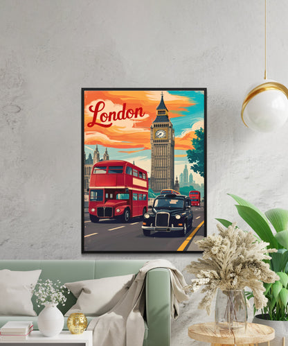 London Vintage Travel Poster - Urban Elegance