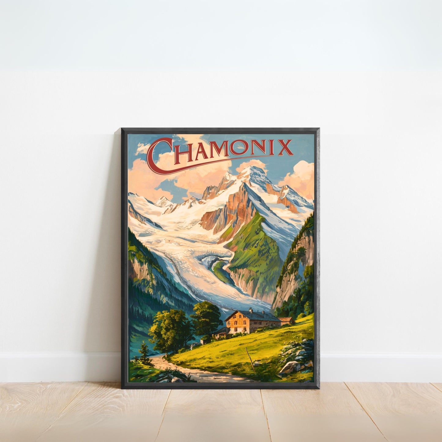 Chamonix Vintage Travel Poster