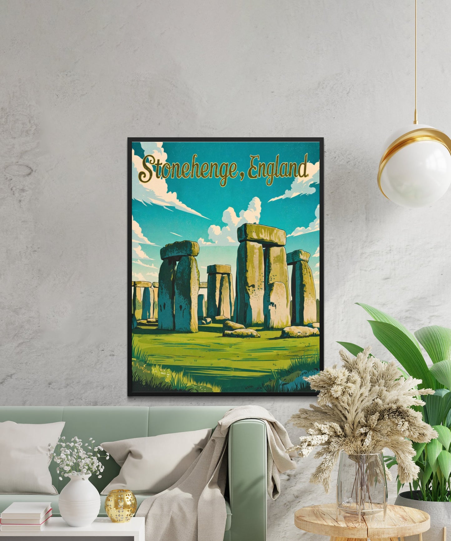 Stonehenge Vintage Travel Poster - England's Prehistoric Marvel