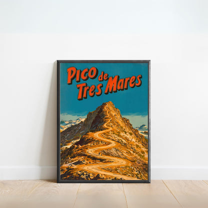 Pico de Tres Mares Vintage Travel Poster - Timeless Spanish Summit