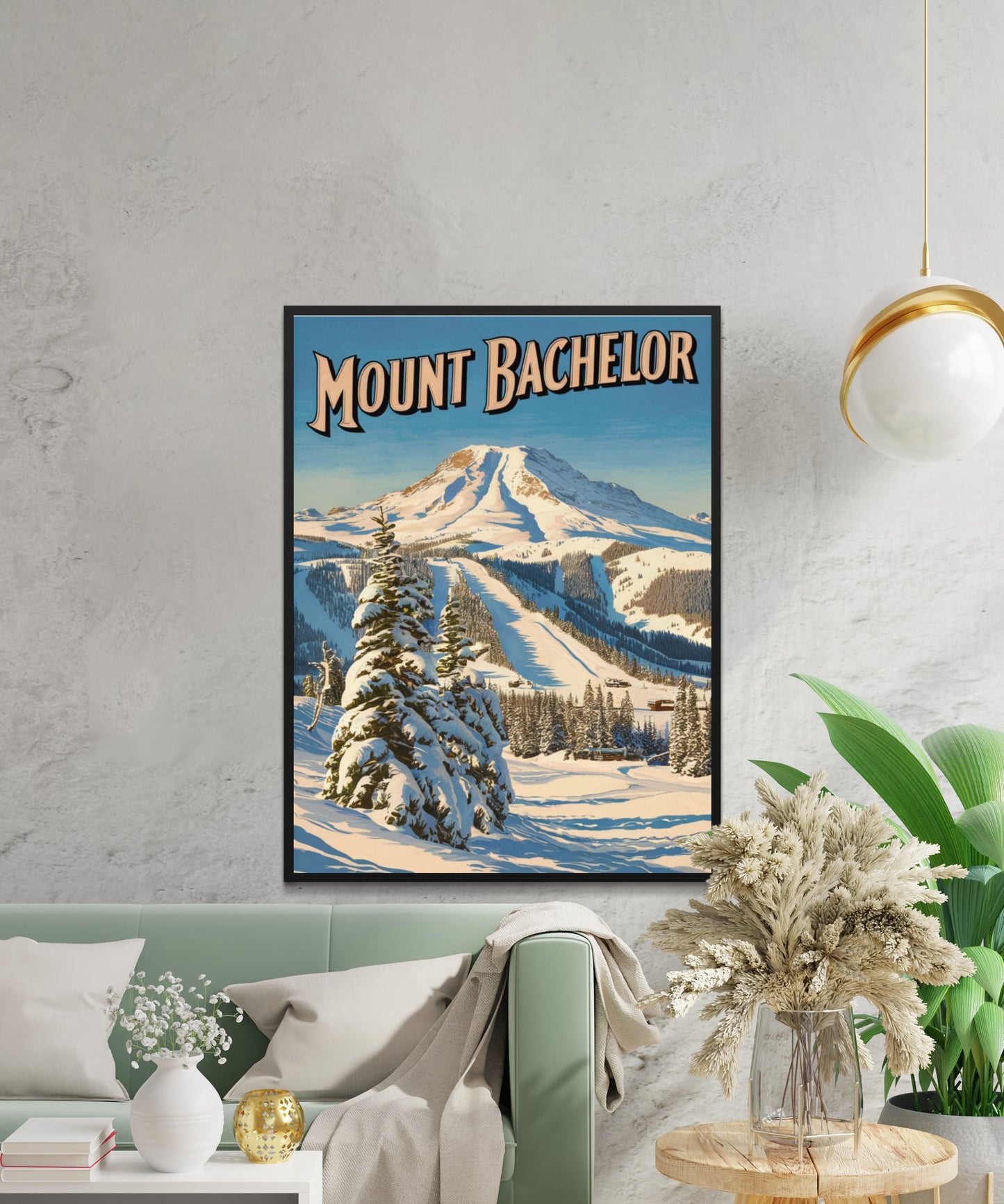 Mount Bachelor Vintage Travel Poster