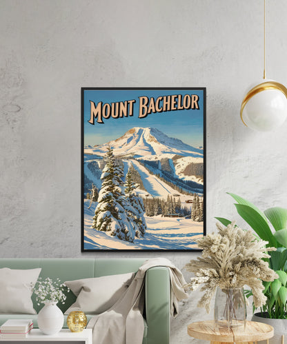 Mount Bachelor Vintage Travel Poster