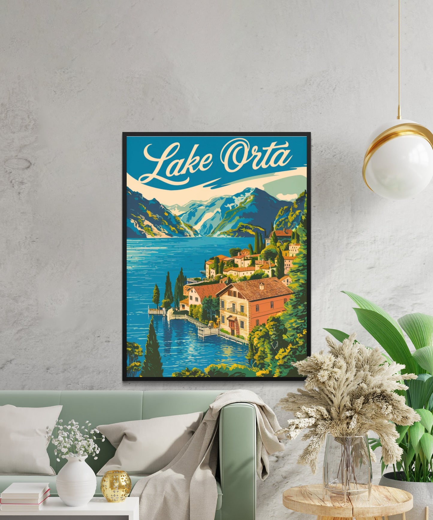 Lake Orta Vintage Travel Poster - Tranquil Waters