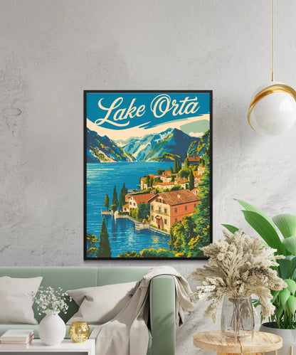 Lake Orta Vintage Travel Poster - Tranquil Waters