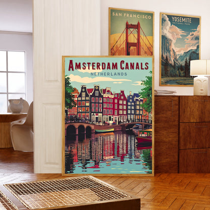 Amsterdam Vintage Travel Poster - Timeless Beauty