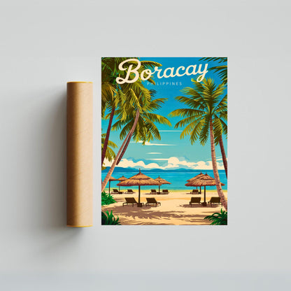 Boracay Vintage Travel Poster - Paradise Island of the Philippines