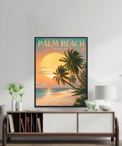 Palm Beach Vintage Travel Poster - Luxury and Sunshine