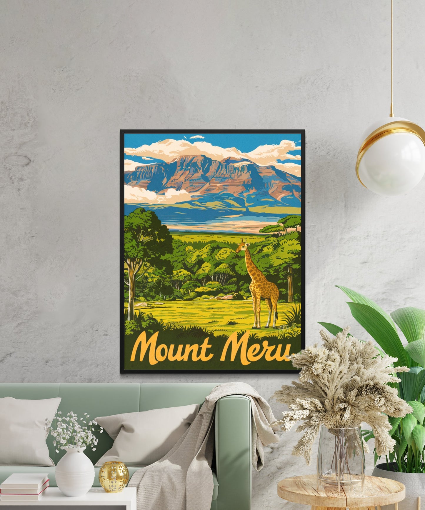 Mount Meru Vintage Travel Poster