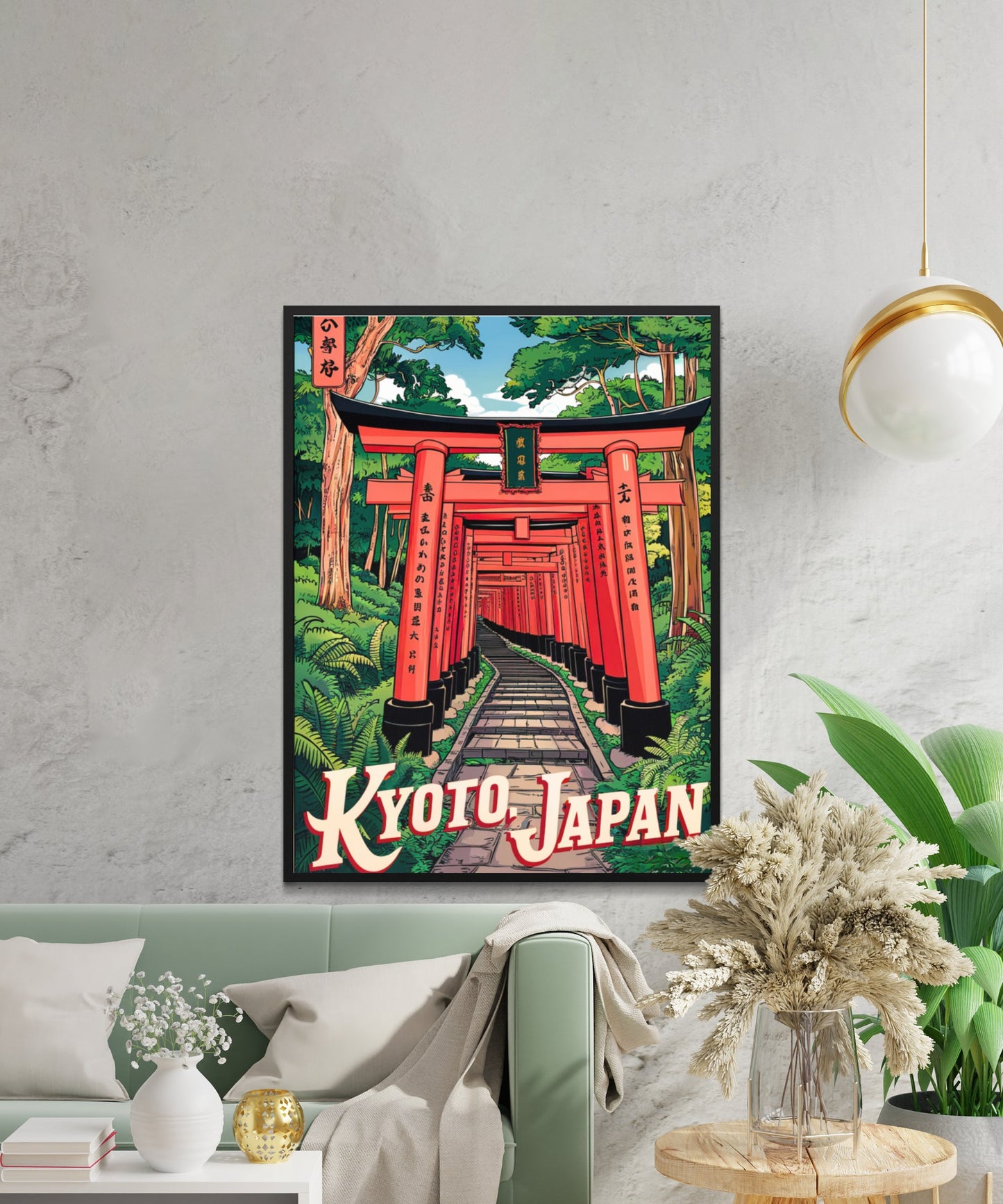 Kyoto Vintage Travel Poster - Cherry Blossoms