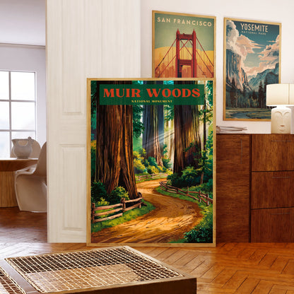 Muir Woods Vintage Travel Poster