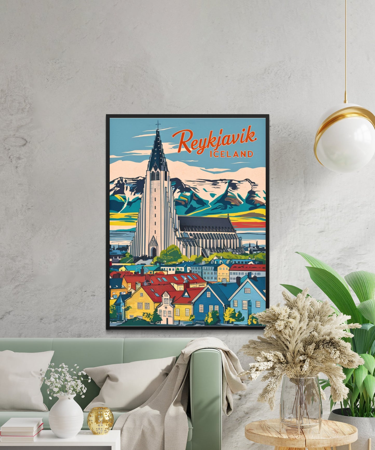 Reykjavik Vintage Travel Poster - Timeless Nordic Beauty