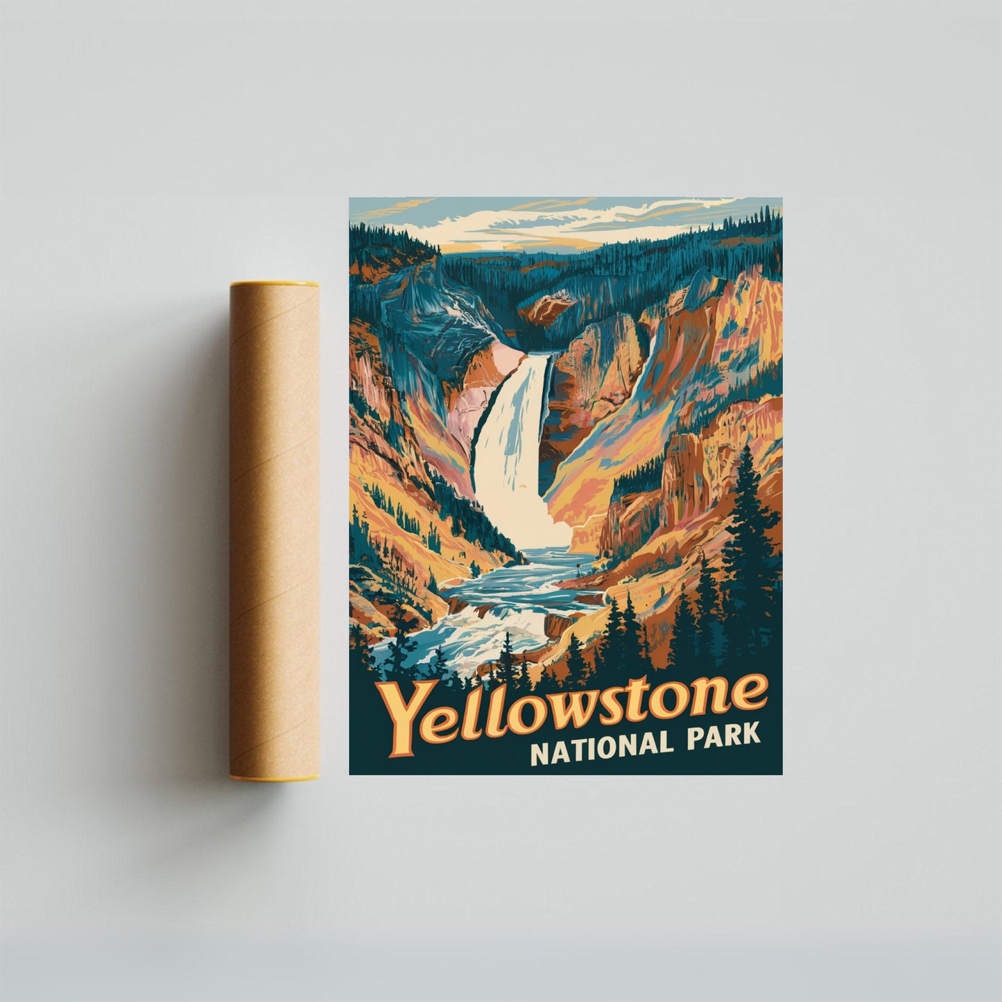 Yellowstone National Park Vintage Travel Poster - Timeless Wild West Wonder