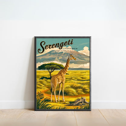 Serengeti Vintage Travel Poster