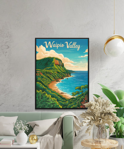 Waipio Valley Vintage Travel Poster -  Fertile Plains