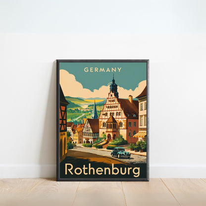 Rothenburg Vintage Travel Poster - Enchanting German Village