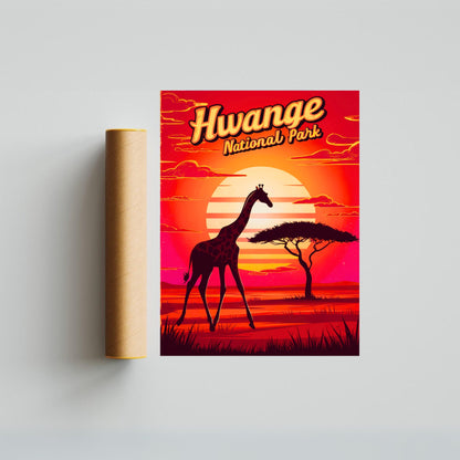 Hwange Vintage Travel Poster