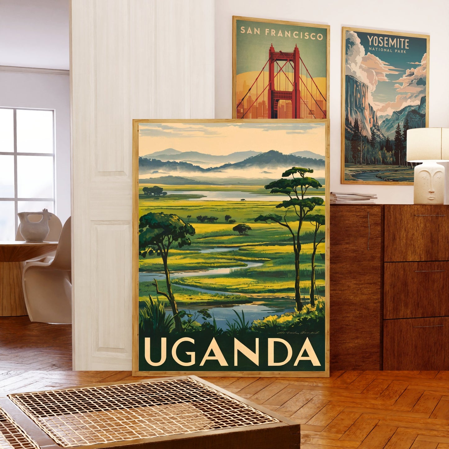 Uganda Vintage Travel Poster - Heart of the Pearl of Africa