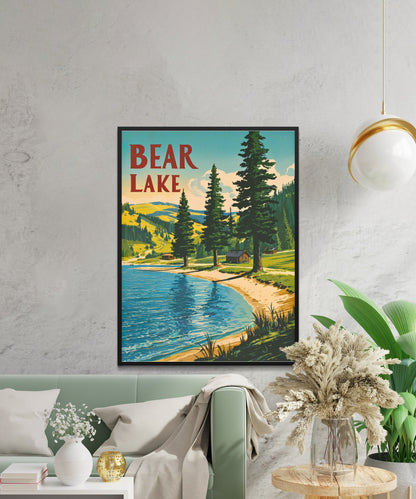 Bear Lake  Vintage Travel Poster - Utah's Gem of the Rockies