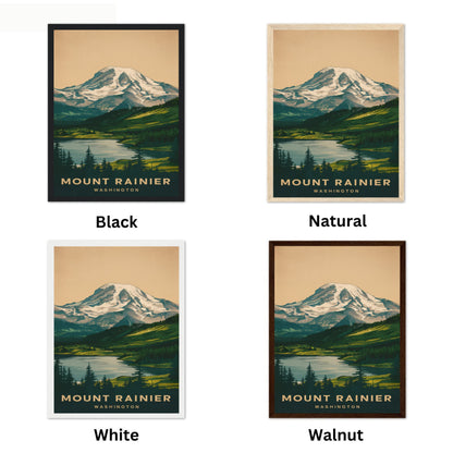 Mount Rainer Vintage Travel Poster - Retro Mountain Views