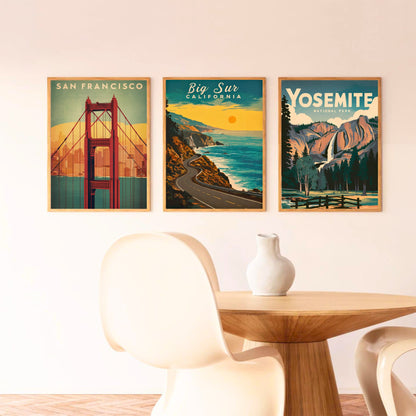 Big Sur Vintage Travel Poster