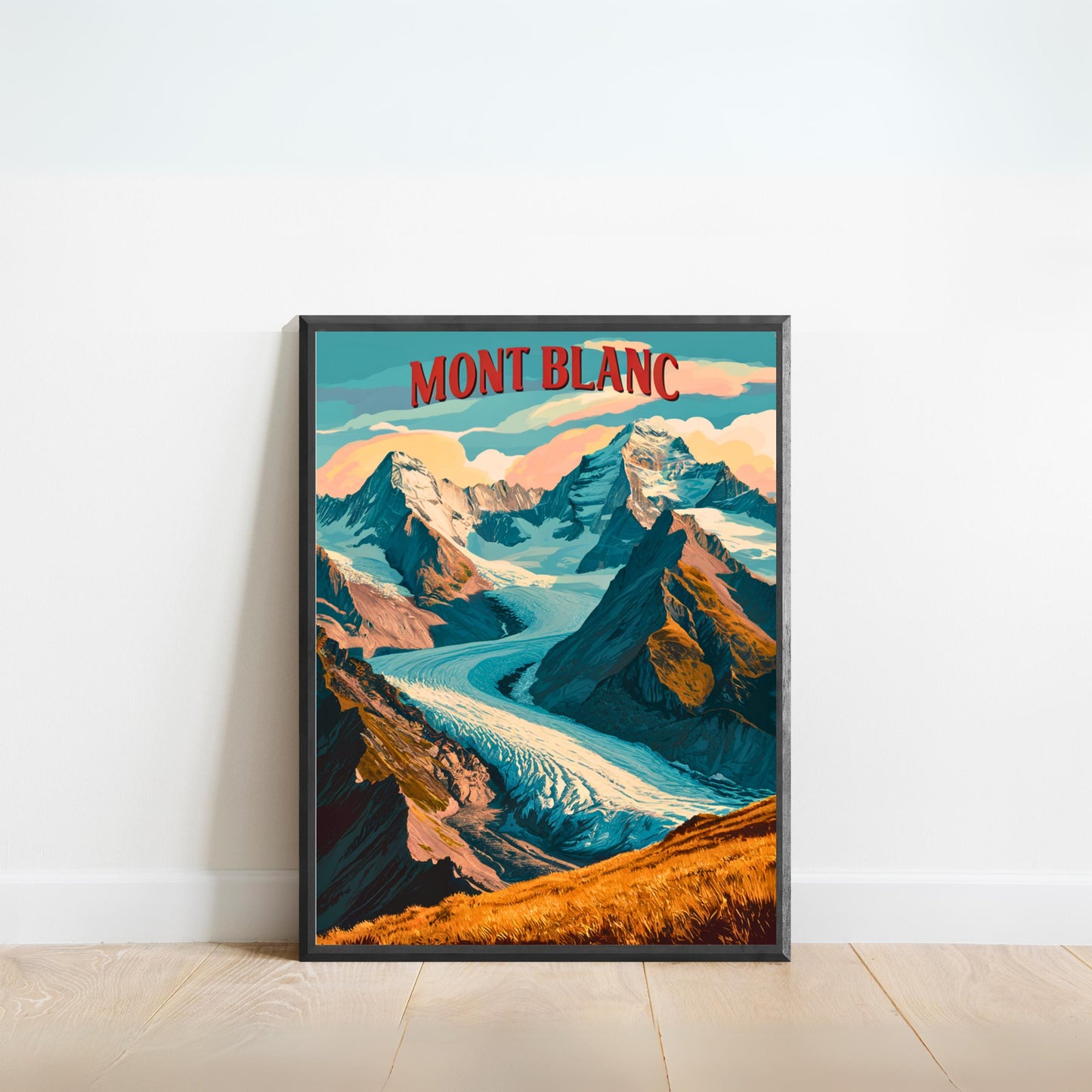 Mont Blanc Vintage Travel Poster - French Alps Splendor