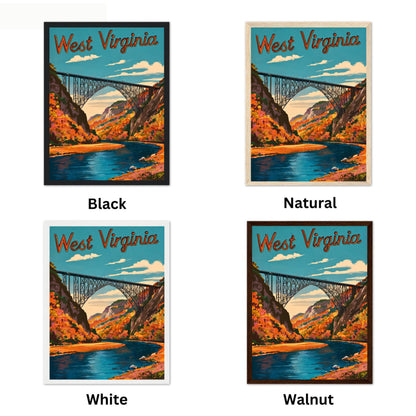 West Virginia Vintage Travel Poster - Heart of the Mountain State