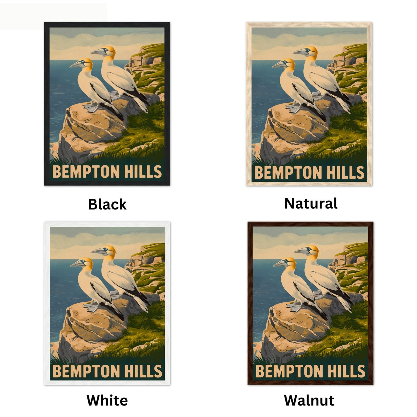 Bempton Cliffs Vintage Travel Poster - Seabird Sanctuary