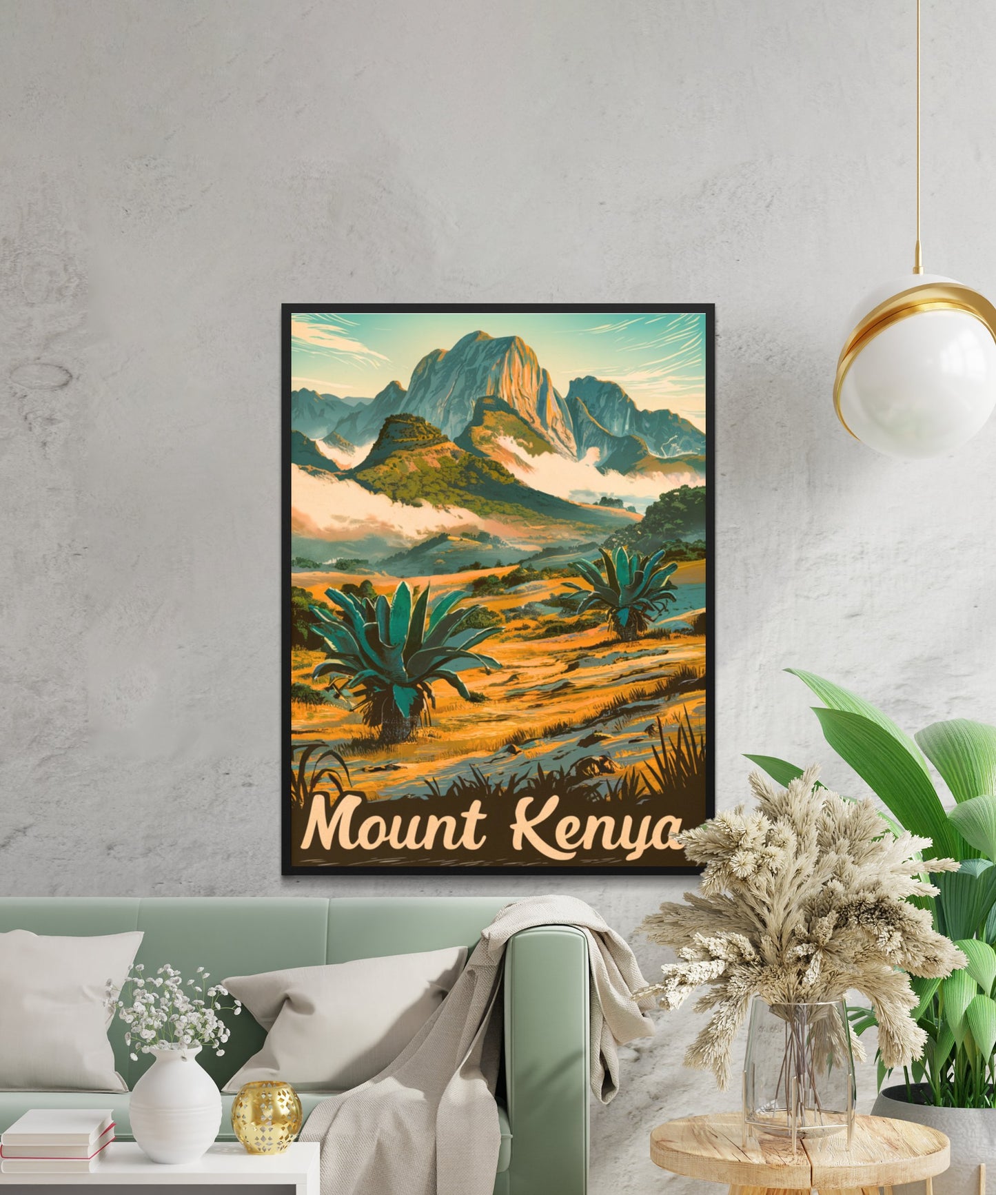 Mount Kenya Vintage Travel Poster