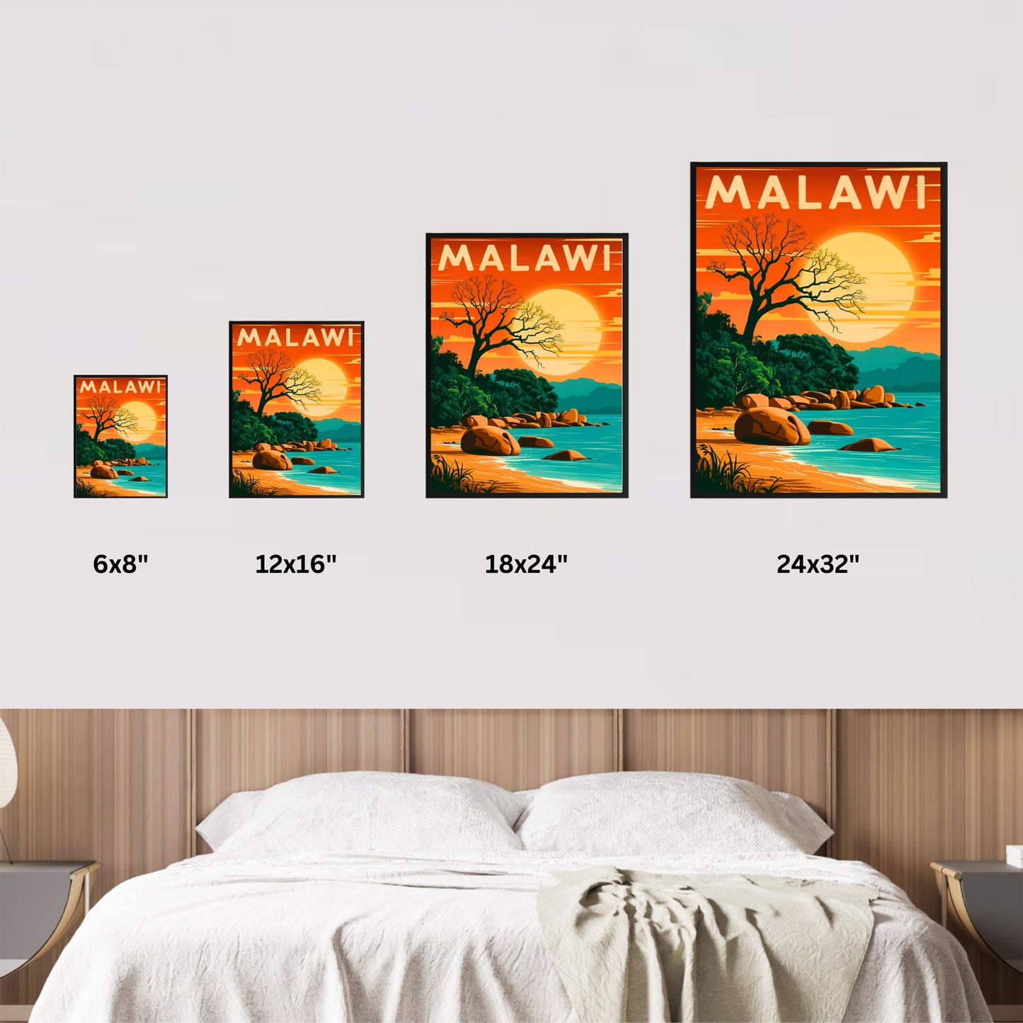 Lake Malawi Vintage Travel Poster - Outdoor Adventure